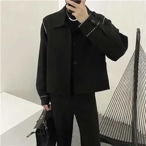 Maxy Coats Oversize Man Suits and Blazers Single Breasted Black Jacket for Men Plus Big Size Fashion Luxury Designer Summer New