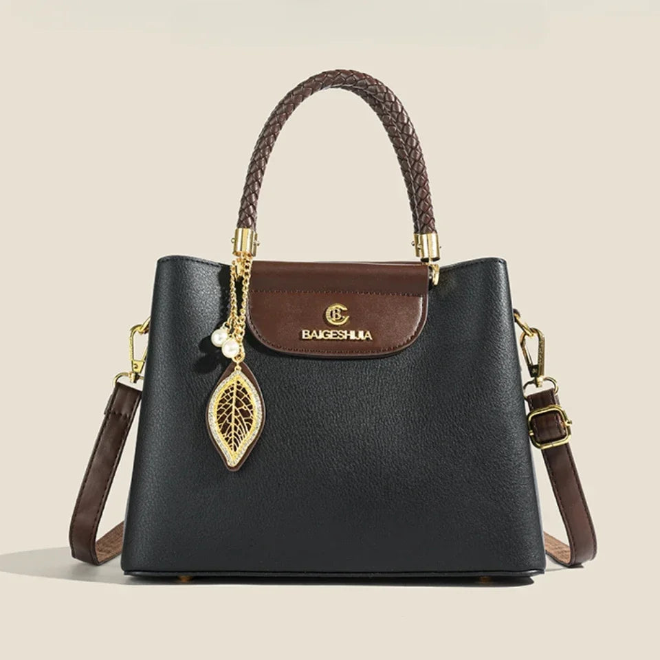 Maxy Genuine Soft PU Leather Handbags for Women Vintage Shoulder Tote Bag Luxury Designer Ladies Large Capacity Purse Bags Sac A Main