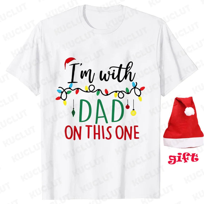 Family Matching Christmas T-shirts Tops Funny Don't Do Matching Xmas Outfits Couple Set T-shirts Clothing with Christmas Hats