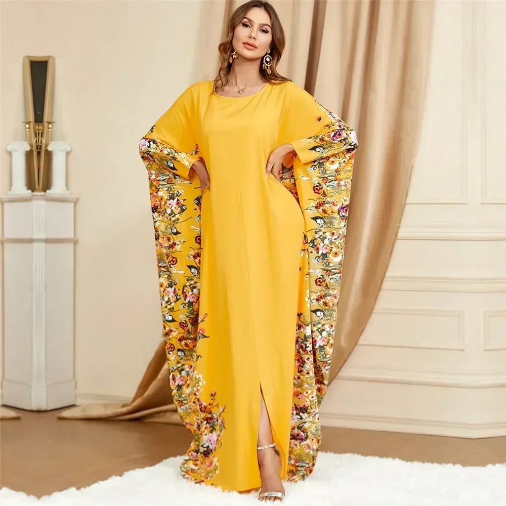 Maxy Ramadan Abayas for Muslim Women Casual Bat Sleeve Maxy Dress Turkey Arab Robe Dubai Islam Kimono Jalaiya Caftan Party Gowns
