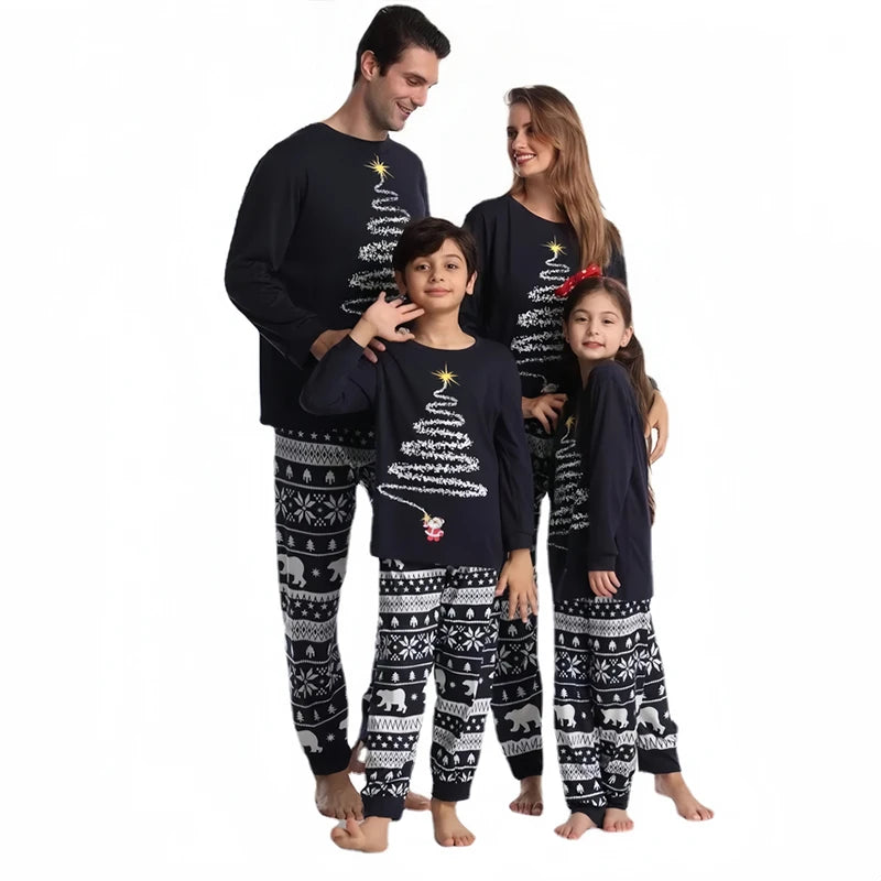 Hot Winter Max Christmas Pajamas Family Matching Outfits Xmas Mother Kids Baby Loungewear Pijama Men Women's Look Pajama Top + Pants