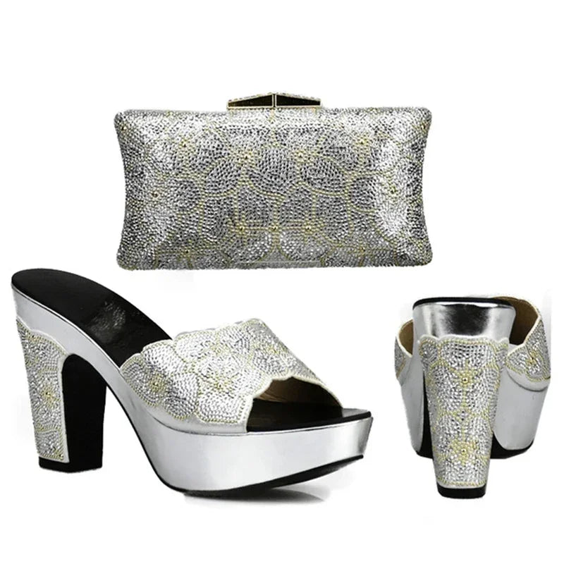 Maxy New Arrival Elegant Shoes and Bag Sets for Women African Matching Shoes and Bags Italian in Women Wedding Shoes Bride