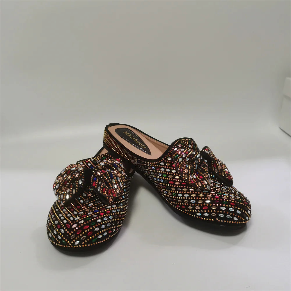 Maxy Full Rhinestone Concise Flat Maxy Shoe for Women New Fashion Women Handmade Rhinestone Flat Shoes Confortable F1201-1