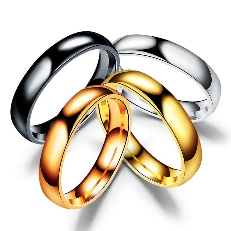 Maxy Simple 6mm Titanium Ring Women Men Prevent Allergy High Polished Wedding Rings Stainless Steel Couple Finger Jewelry Gifts