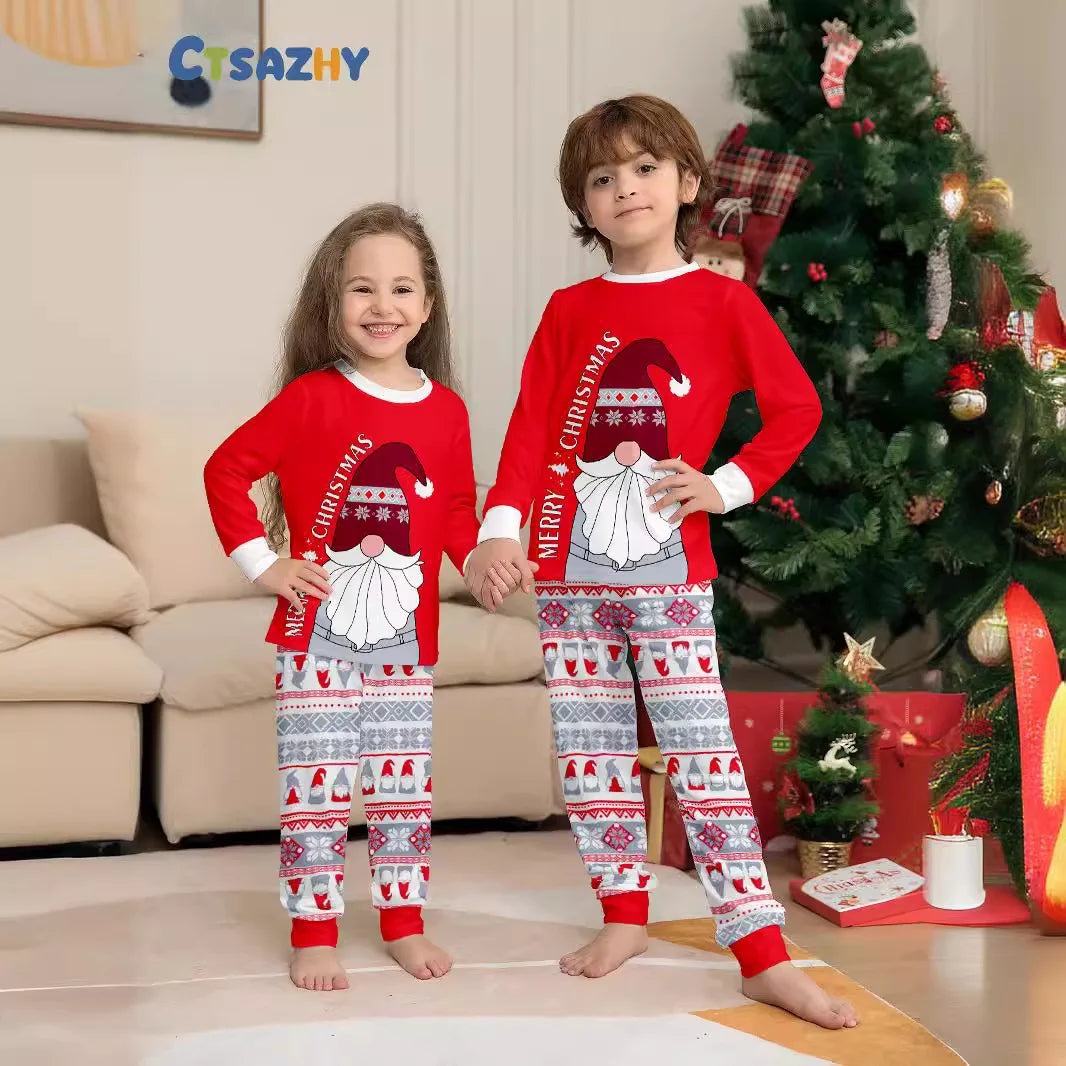 Maxy parent-child clothing red family with a family of three and four Christmas clothing home clothing pajamas 2 sets