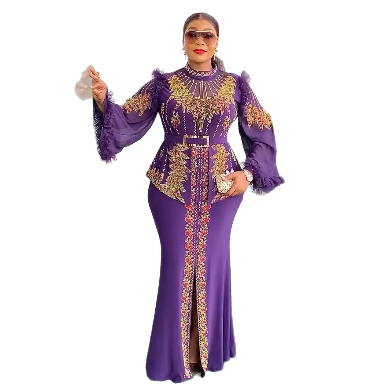 Amay Party Dresses for Women Plus Size Luxury Dashiki Ankara Wedding Evening Gown Elegant Turkey Muslim Maxy Dress