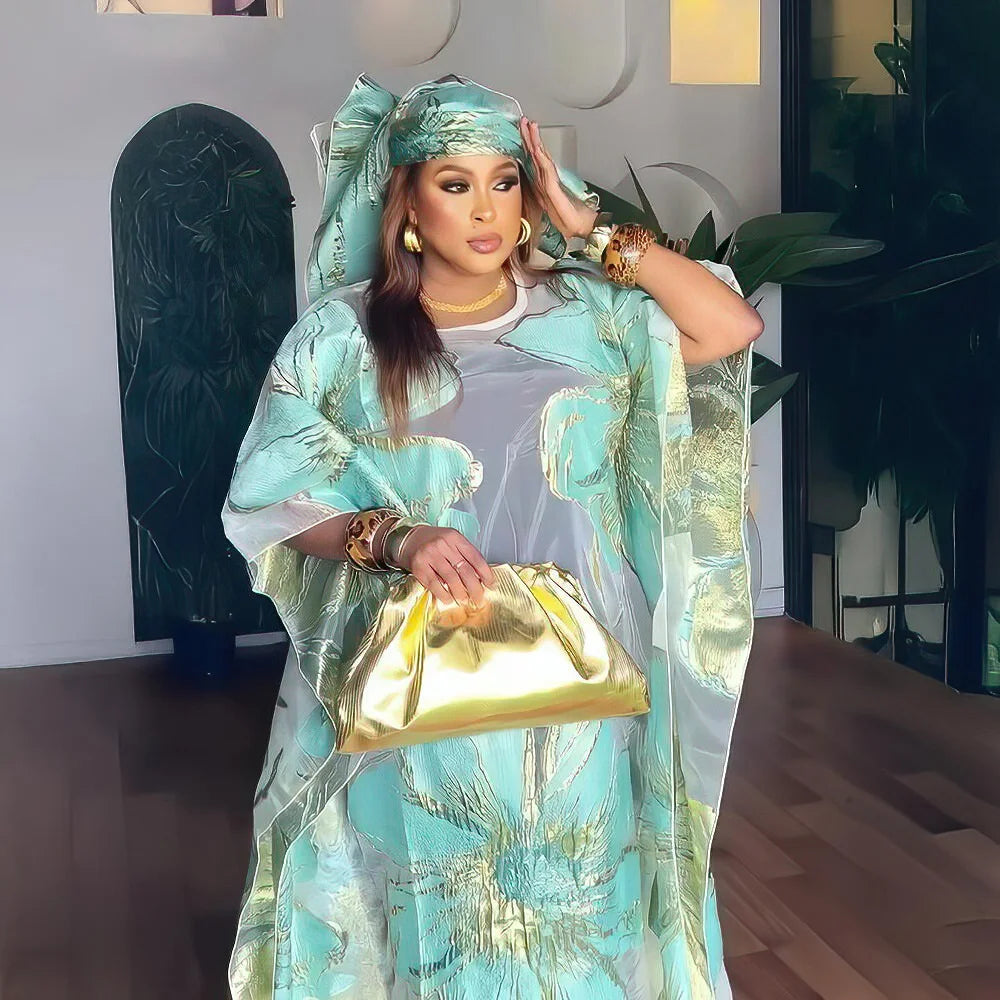 Maxy Luxury Two-Piece Set Evening Dresses for Women New Fashion Party Wear with Headscarf