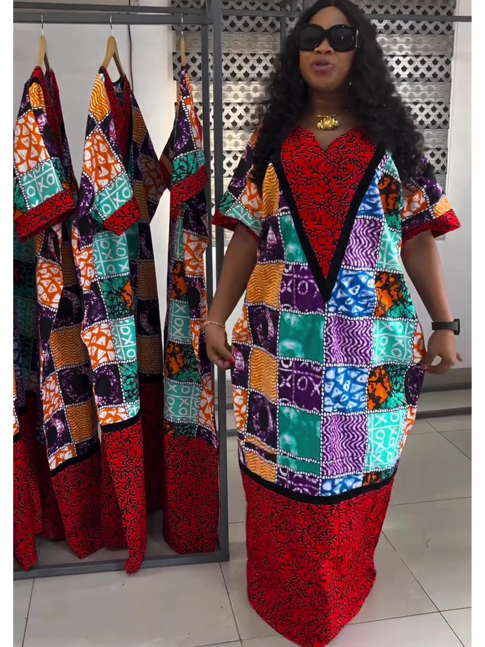 Amay African Dresses for Women Traditional Africa Clothing Dashiki Ankara Outfits Gown Abayas Robe Muslim Kaftan Maxy Long Dress