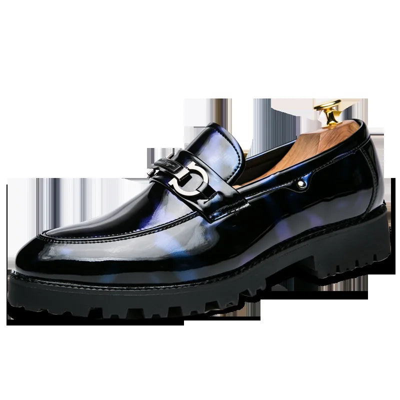 Visco patent leather shoes for men formal shoes men classic coiffeur italian loafers men party shoes wedding dress erkek ayakkabi