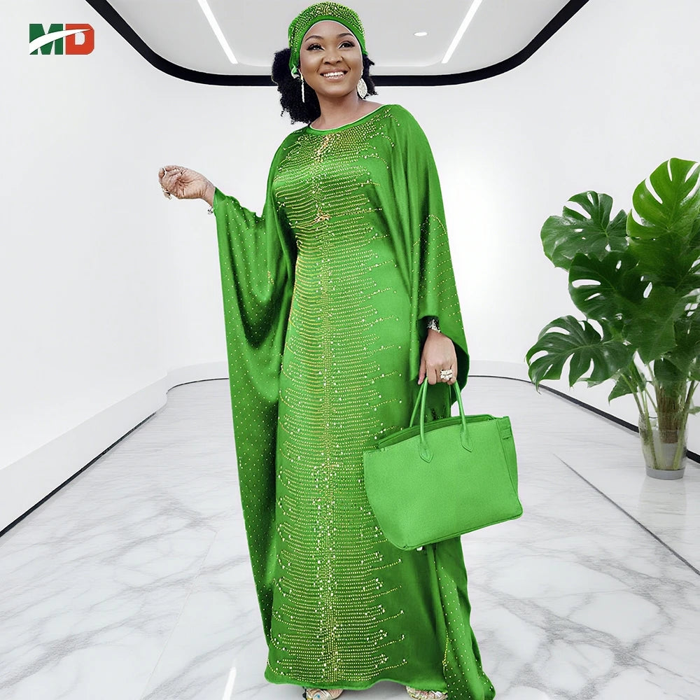 Maxy Dresses For Women New Pearl Dress Plus Size Wedding Party Evening Gowns Elegant Kaftan Boubou Djellaba Clothing