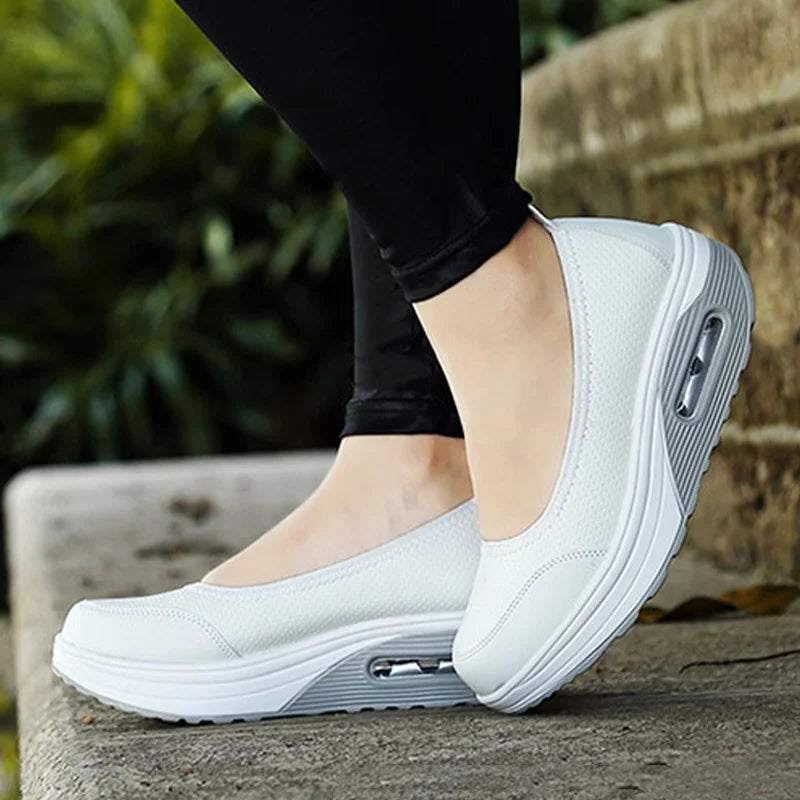 Maxy Women Sneakers Flats Loafers Sweet Shallow Comfort Moccasins Slip-on PU Platform Ballet Ladies Vulcanized Shoes New