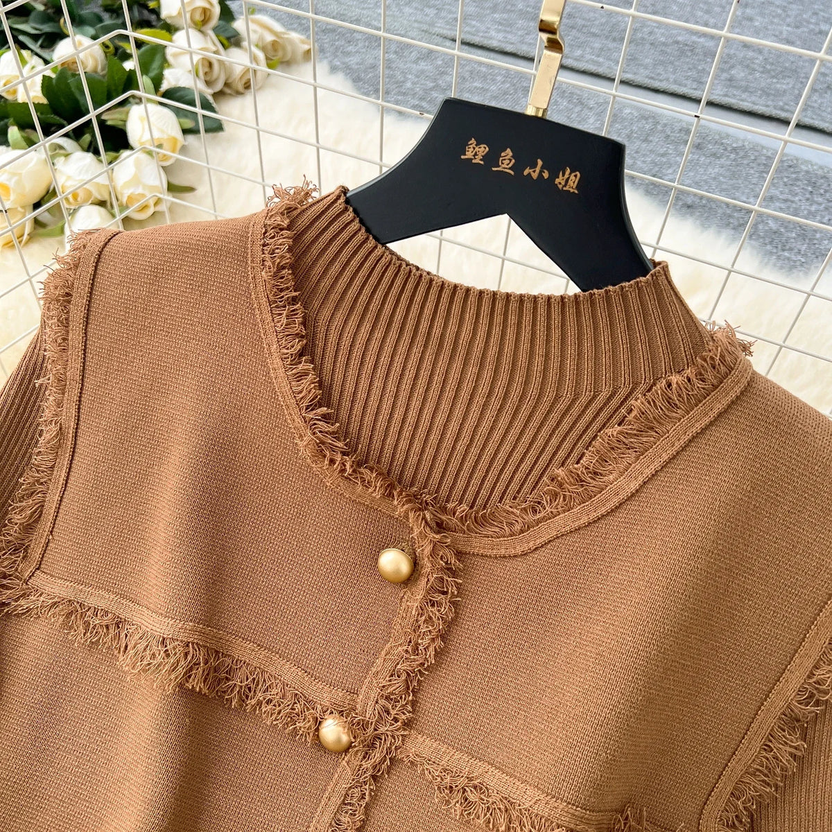 Maxy Chic Women Two-Piece Sets Basics O-neck Single Breasted Vest and Slim Long Sleeve Knit Dress French High Street Winter Clothing