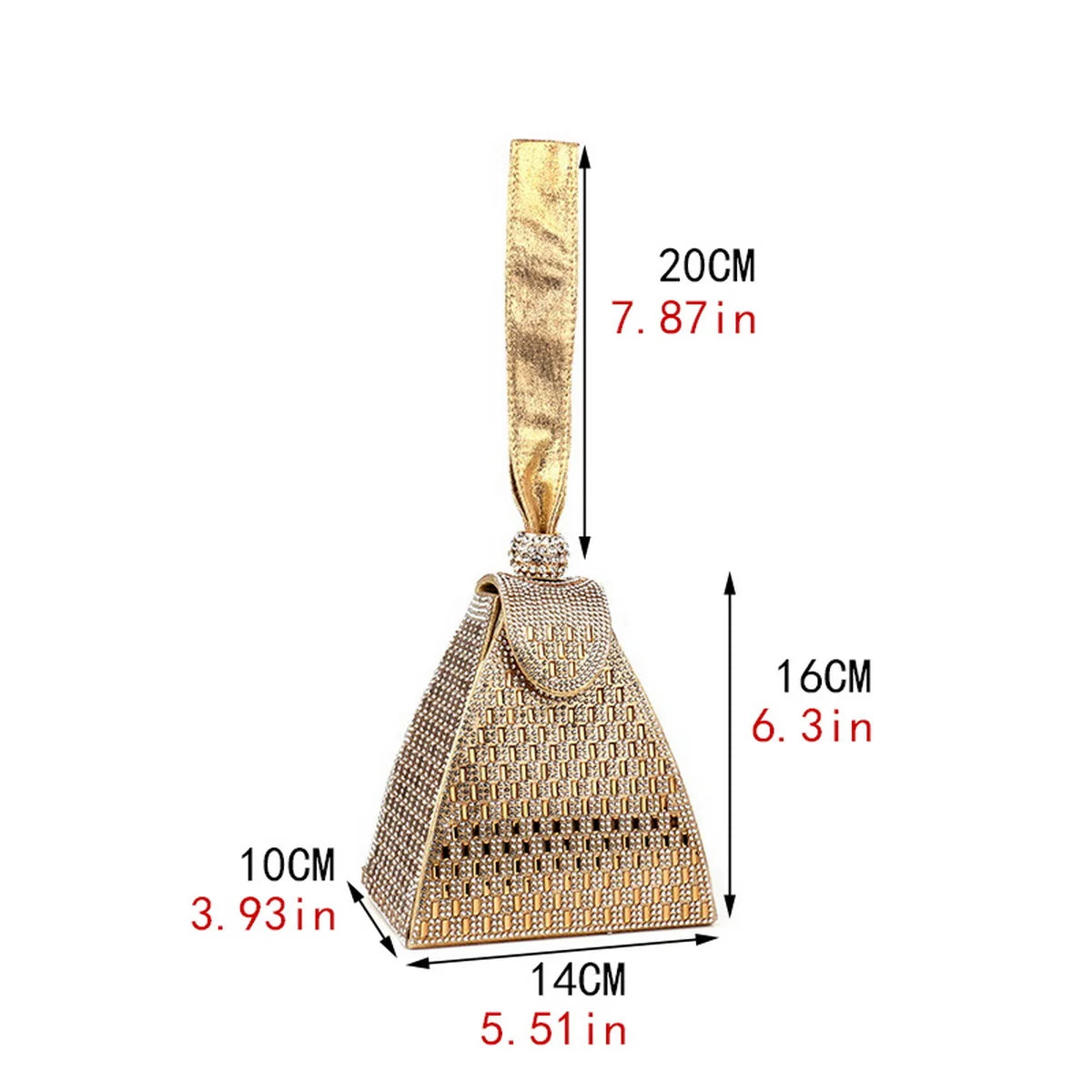 Maxy Fashion Lady Evening Bags Acrylic Day Clutch Triangle Design Diamonds Party Shoulder Handbags Banquet Purse