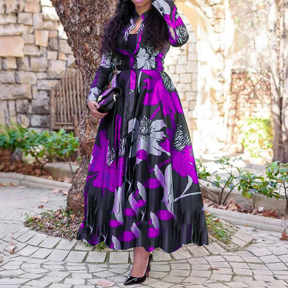 Amay Dress Ankara Dresses for Women Clothes Summer Print Dashiki Party Long Maxy Dress Plus Size Traditional Clothing