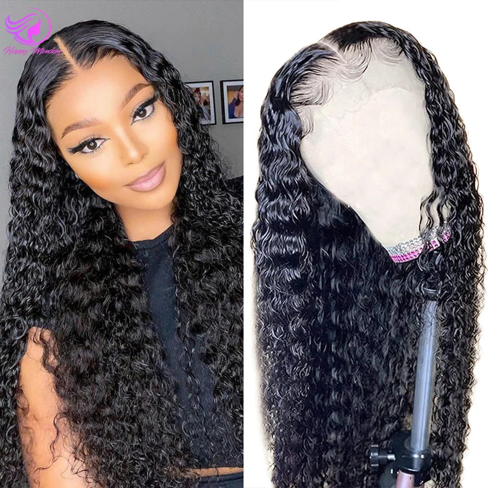 Maxy 13x6 HD Transparent Deep Wave Lace Front Wigs Human Hair Wigs for Women Glueless Brazilian Virgin Lace Frontal Wigs Human Hair