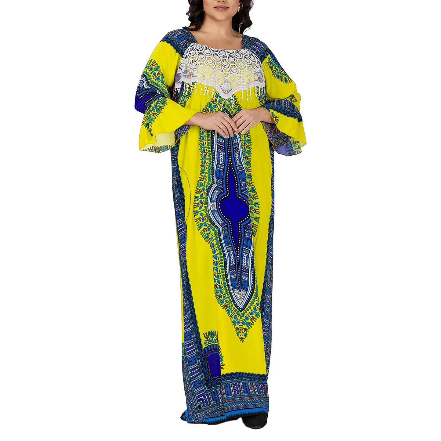 Maxy Plus size Moroccan Traditional Dress cotton Abaya marocain Kaftan African Beach Home Dashiki Loungewear African Dresses For Women