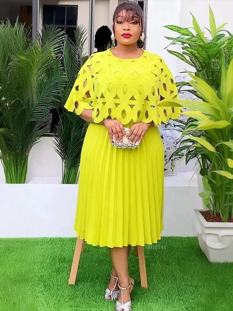 Maxy Elegant African Dresses for Women Dashiki Ankara Office Lady Outfits Robe Plus Size Turkey Evening Party Long Dress