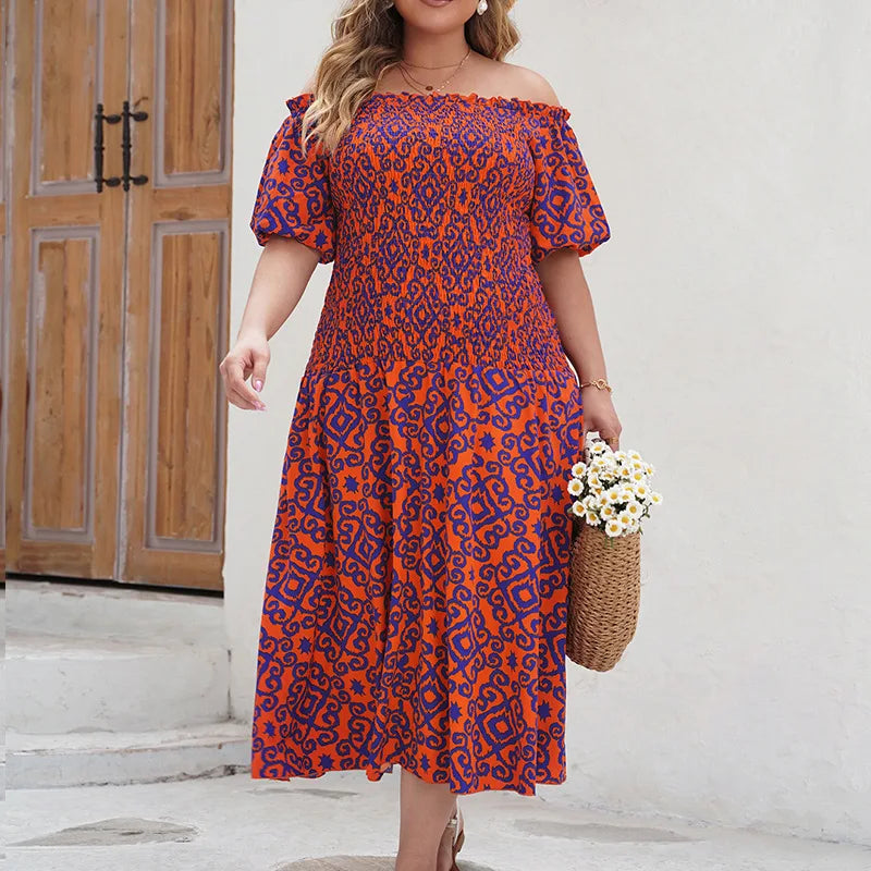 Maxy Independently Developed Designed Printed Dress for Summer Leisure Vacation, One Shoulder Women's Clothing Casual Y2k
