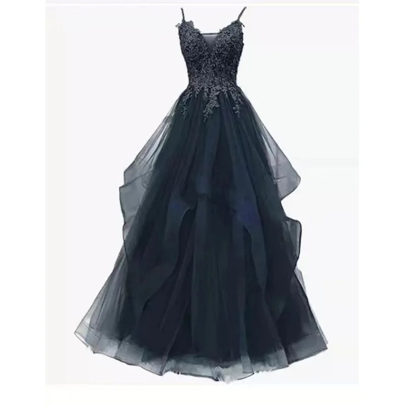Maxy Elegant Club Banquet Purple Strap Dress Vocal Art Exam Senxi Colorful Silk Fairy Air Silk Dress Hosting Evening Dress