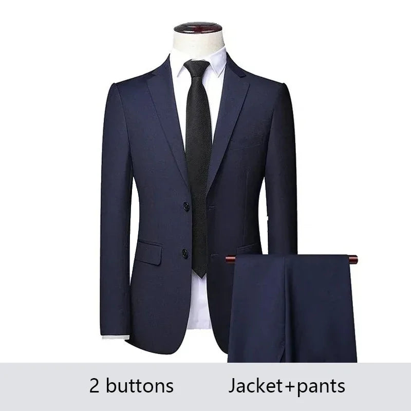 Amay High Quality Men Suits for Wedding 2 Pieces 3 Sets Blazers Elegant Formal Jackets Vest Pants Coats Full  Classic Costume