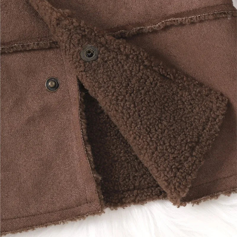 Maxy Fashion Baby Girl Boy Hooded Jacket Warm Fleece Inside Infant Toddler Child Faux Fur In One Coat Winter Autumn Baby Clothes 0-3Y