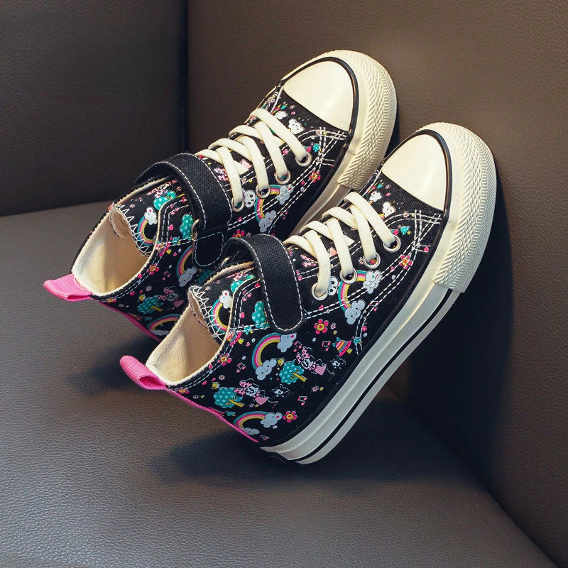 Maxy Minnie Mouse High-Top Canvas Shoes Children's Casual Basketball Running Sneakers Middle and Big Children's Sneakers