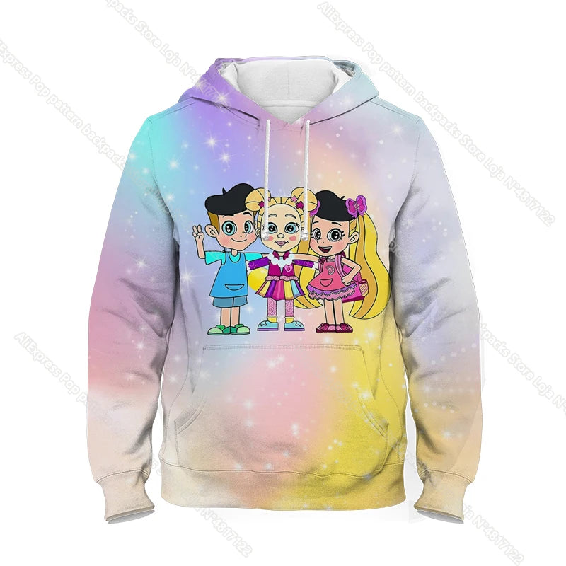 Maxy Kids Diana And Roma Show Clothes Hoody Sweatshirt Baby Girls Cartoon Toddler Boys Pullover Outerwear Children Casual Sweater