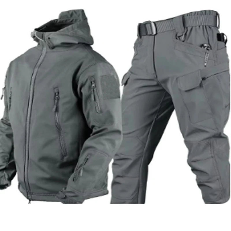 Maxy Outdoor Shark Skin Warmth Set Camo Plush Thickened Coat Autumn/Winter Racing Top Does Not Include Cuff Logo Pattern