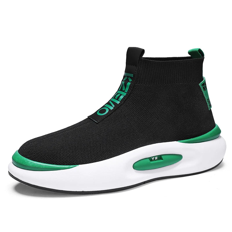 Maxy High Top Super Light Breathable Knit Vamp Men Sneakers Male Sock Footwear Fitness Sport Tennis Shoes