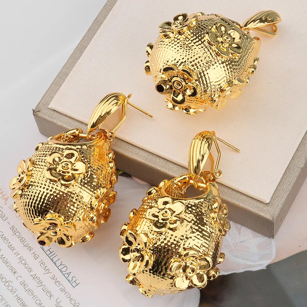 Maxy Gold Color Jewelry Sets For Women Necklace And Earring Fashion Jewelry 2024 Wedding Party Luxury Quality Bridal Gift