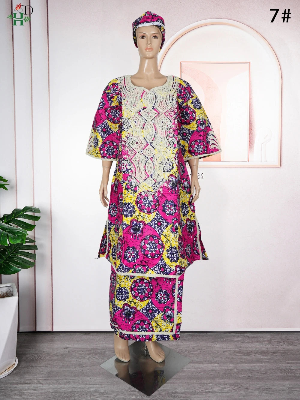 Maxy H&D African FOR Women Traditional Outfit Dashiki Wax Dresses Plus Size Embroidery Robe Party Evening Gown Turkey Clothing
