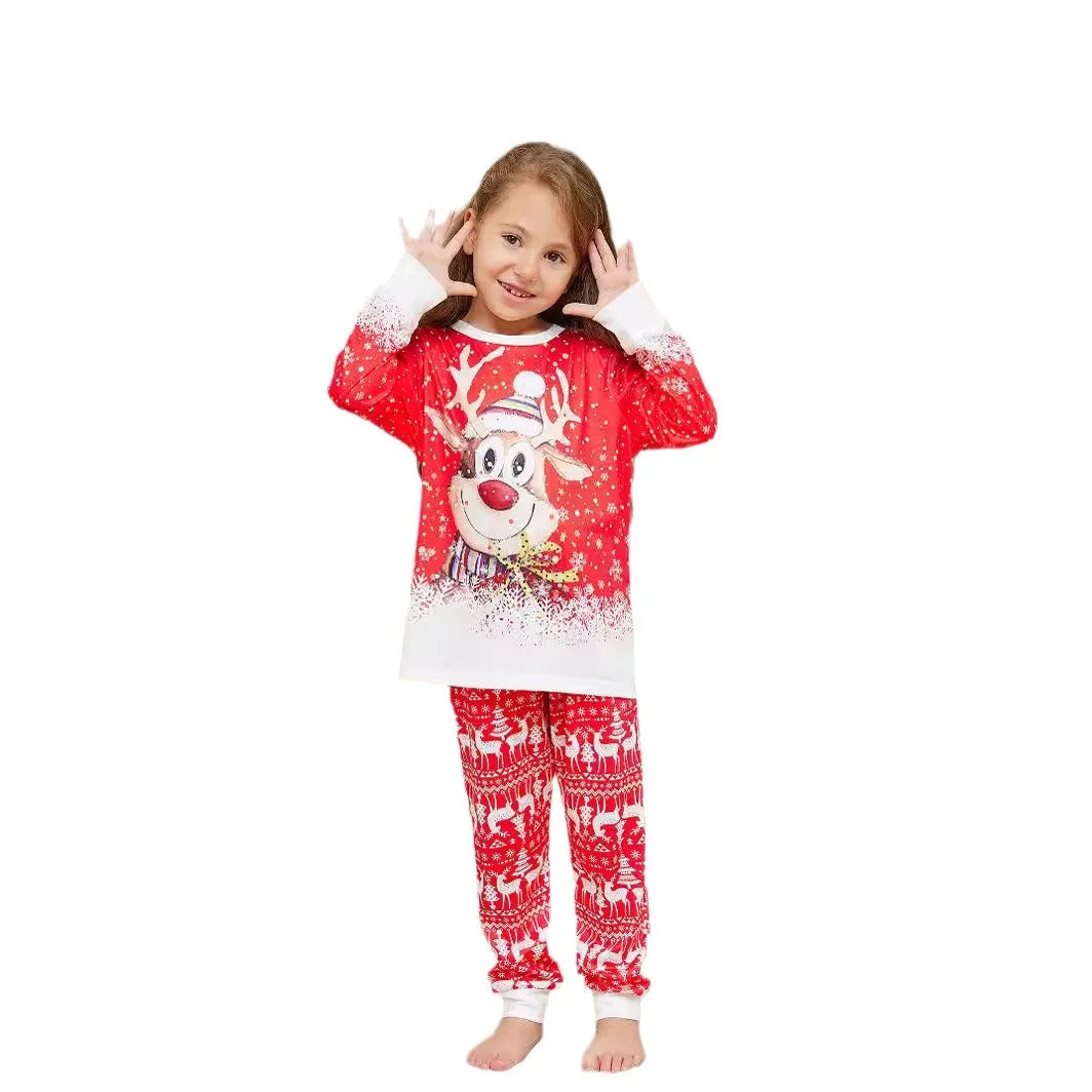Maxy Christmas cartoon Christmas reindeer print family Christmas set pajamas