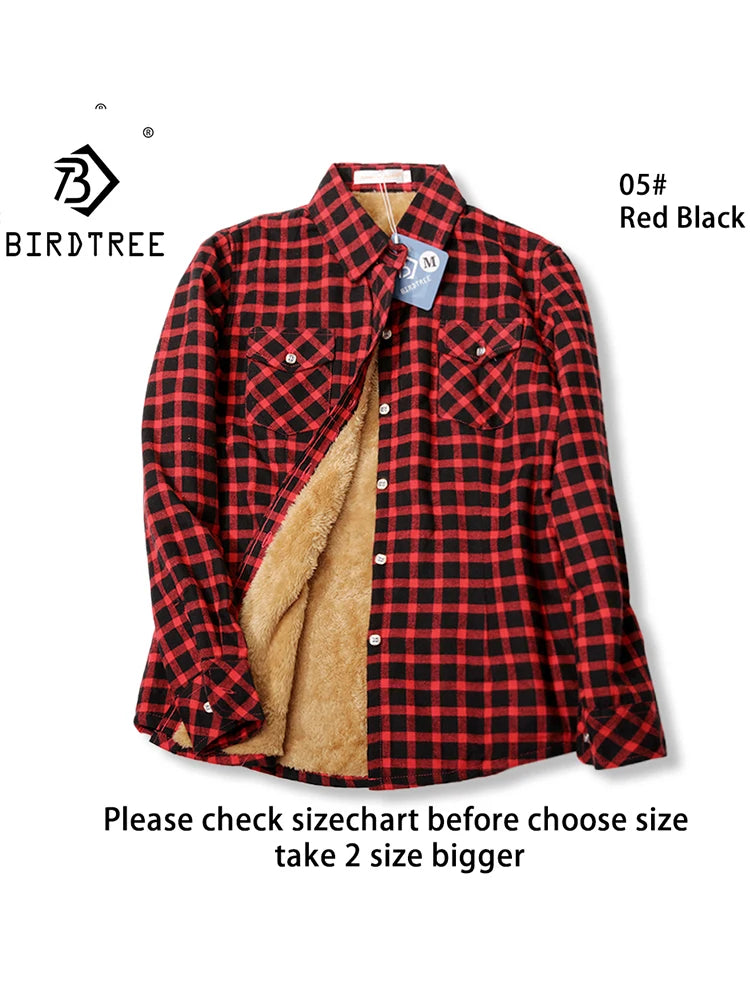 Maxy Women Plus Velvet Thicken Plaid Shirts Winter Warm Coat Jacket Brand Woman Clothes Fleece Tops Female Casual Outerwe T26701J