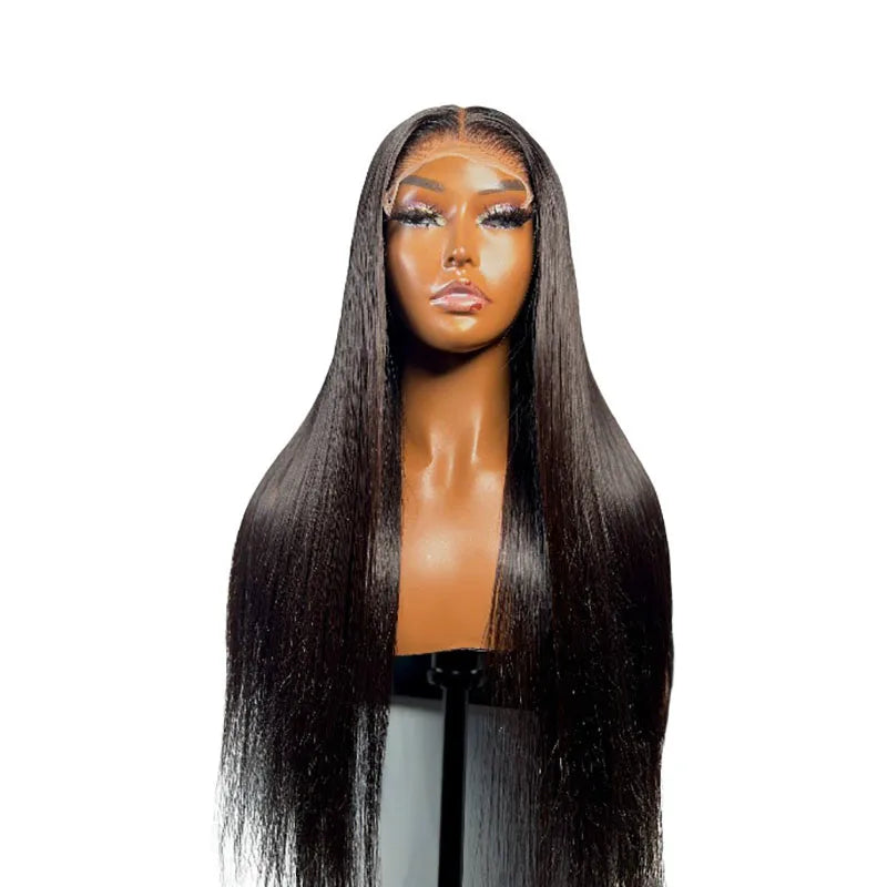 Maxy 250 Density Brazilian Glueless Wig Human Hair 40 Inch Bone Straight 5x5 Glueless Closure Ready Human Hair Wigs To Wear For Women