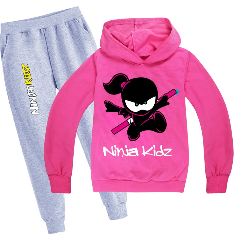 Maxy Fall Boys T Shirts Hoodies 2pcs Sets Toddler Girl Winter Clothes NINJA KIDZ Kids Christmas Clothing Fashion Children Outfits