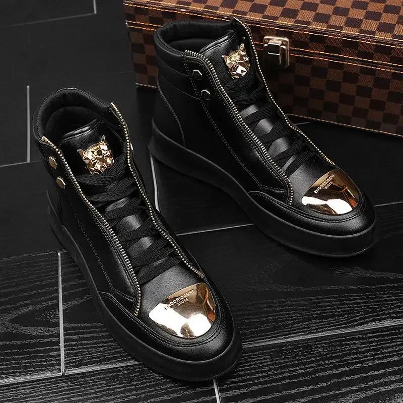 Maxy Casual Shoes Men Sneakers New Fashion Men's Ankle Boots Leopard Platform Shoes designer original Men Boots zapatillas