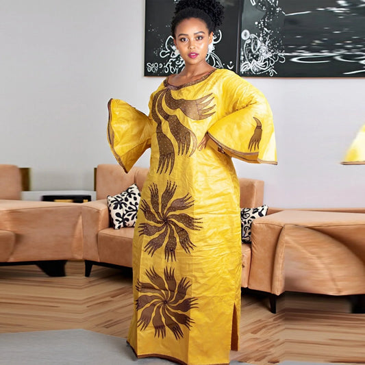 African Attire For Women Abaya Embroidery Plus Size Elegant Party Church Dress