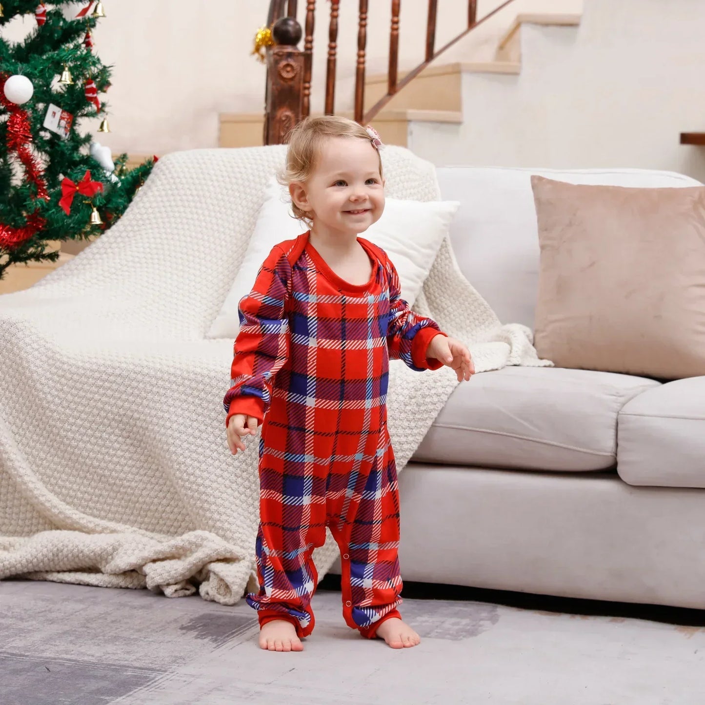 Merry Christmas Cartoon Print Family Pajamas Set Mother Father Kids Matching Outfit Baby Romper Boys Girls Clothes Xmas Look Pjs