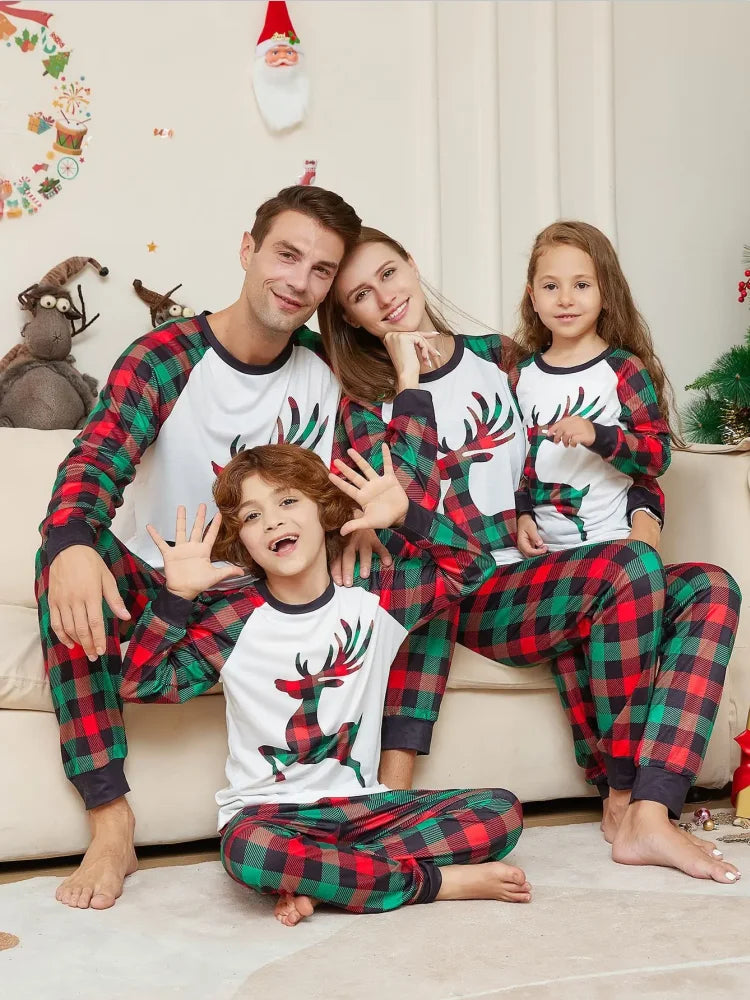 Christmas Pajamas Family Matching Outfits Adult And Kids Pyjamas Sets Pants+Deer Print Tops Xmas Sleepwear Baby Boy Girls Romper