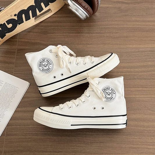 Maxy Women's Mid-top Skateboard Shoes Outdoor Lightweight Retro Sports Shoes Leisure Versatile Fashion Daily Commute Tenis De Mujer