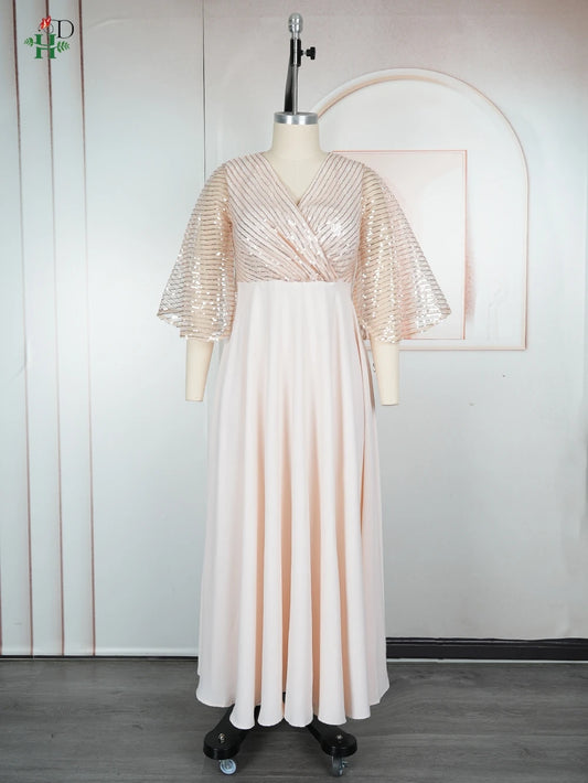 Maxy Women Clothes Luxury Wedding Party Maxy Fashion Dresses Evening Gown Turkey Sequin Robe Dress New