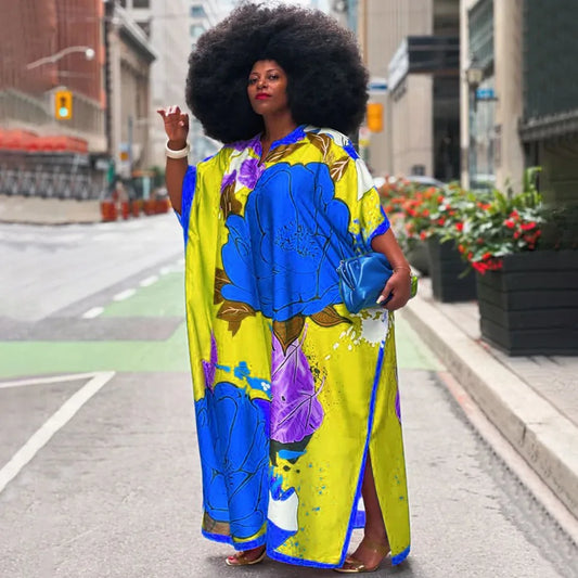 Maxy Dress For Women Plus Size Print Long Wedding Party Dress Evening Gowns Traditional Dashiki Clothing Kaftan Robe
