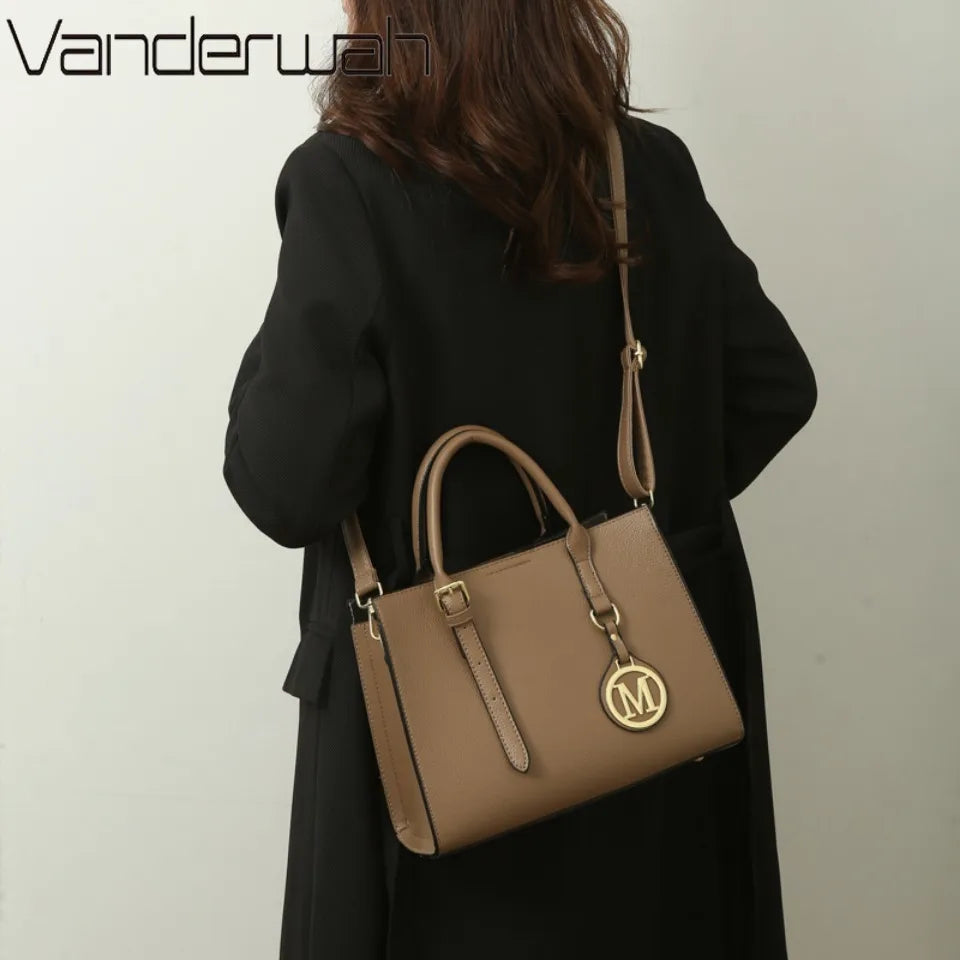 Maxy 3 Piece Or 1 Set Casual Tote Vintage Ladies Handbag PU Leather Luxury Handbags Women Designer Bags for Women Sac A Main Femme