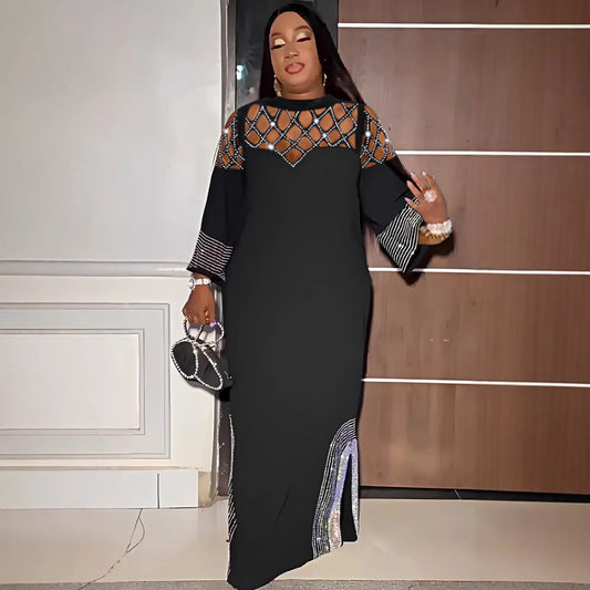 Amay Dresses for Women Elegant Polyester Summer New Muslim Fashion Abayas Dashiki Robe Kaftan Maxy Dress Turkish