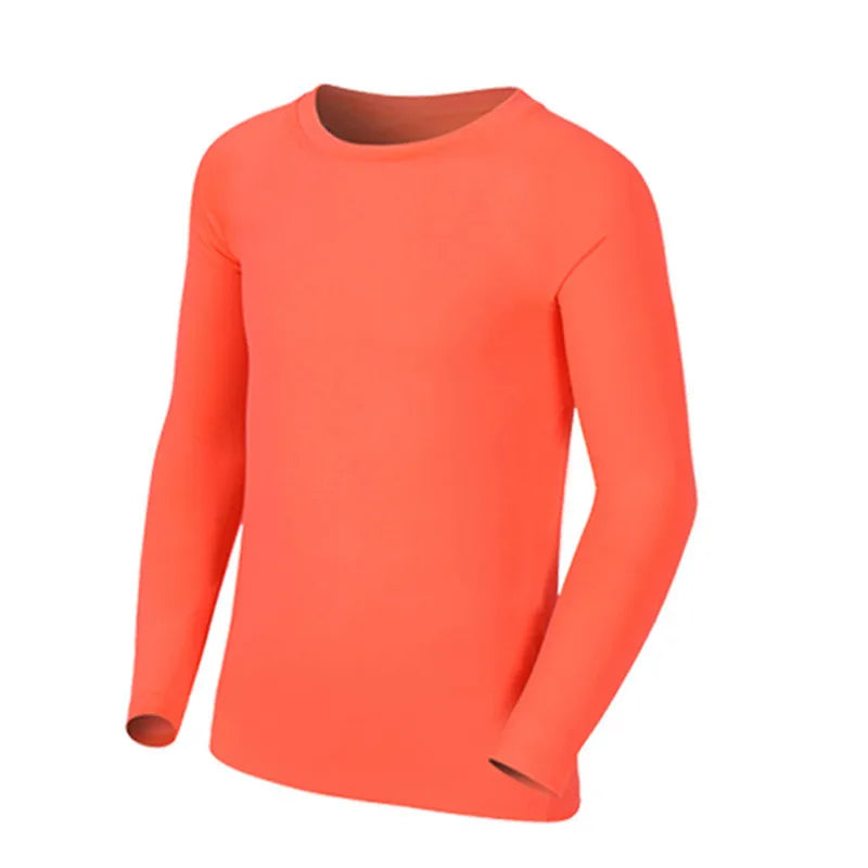 Amay Kids Children Boy Girl Running Long T Shirt Fitness Sport Basketball Football Outdoor Hiking Jogging Riding Soccer Clothes J25