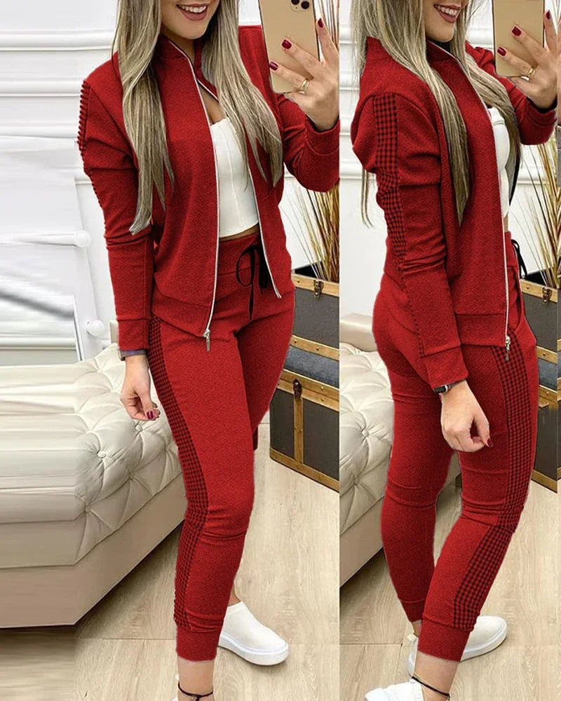 Two Piece Women Set Sport Casual Outfit Fall Clothes for Women Sweatshirt Jumper Top Sweatpants Set Women Suit Tracksuit