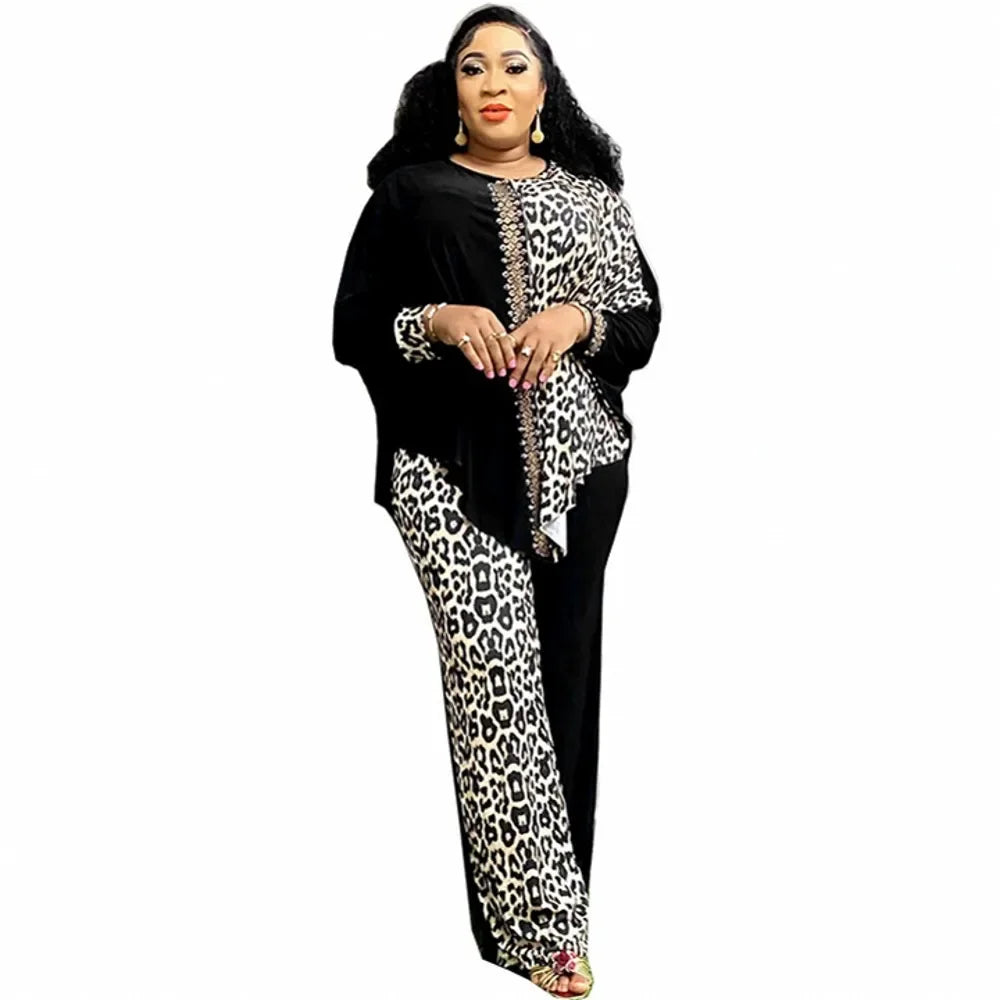 Maxy 2 Piece Women Sets Dashiki African New Arrival Spring Autumn Matching Sets Two Pieces Sets Top Pants Suits Outfits Clothing
