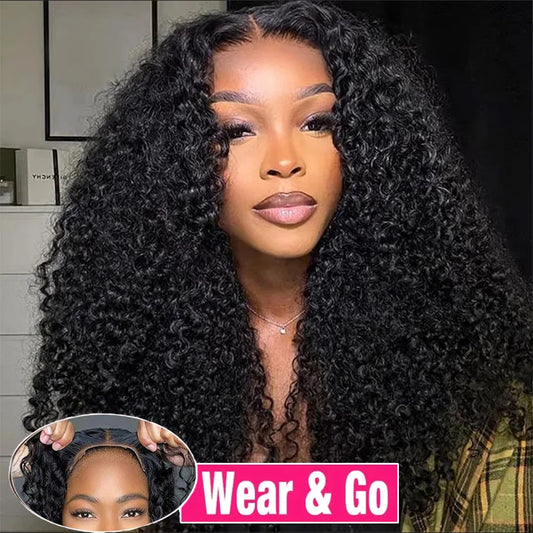 Amay Glueless Kinky Curly 13x4 Lace Front Human Hair Wigs For Women Brazilian Deep Curly Lace Frontal Wig Wet And Wavy Frontal Wigs