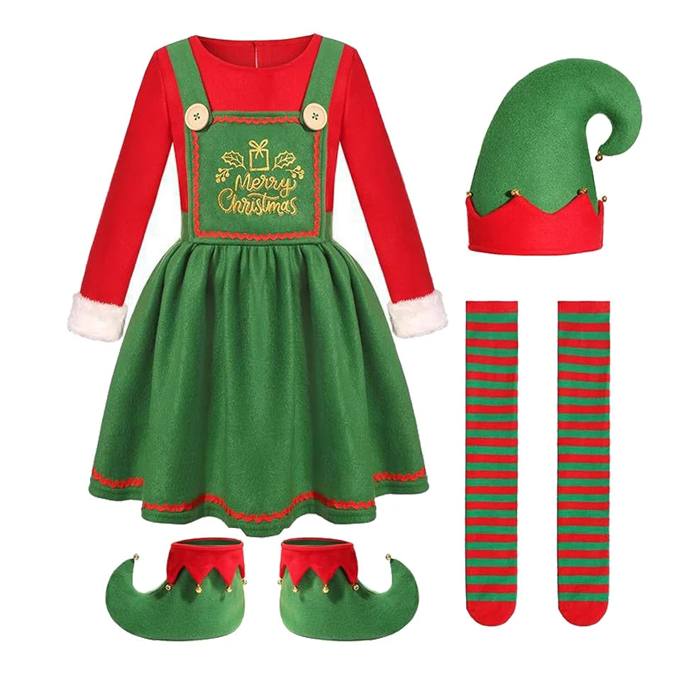 Kid & Adult Christmas christmas Elf Boys Girls Cosplay Family Match Carnival Party Santa Claus Children Costume