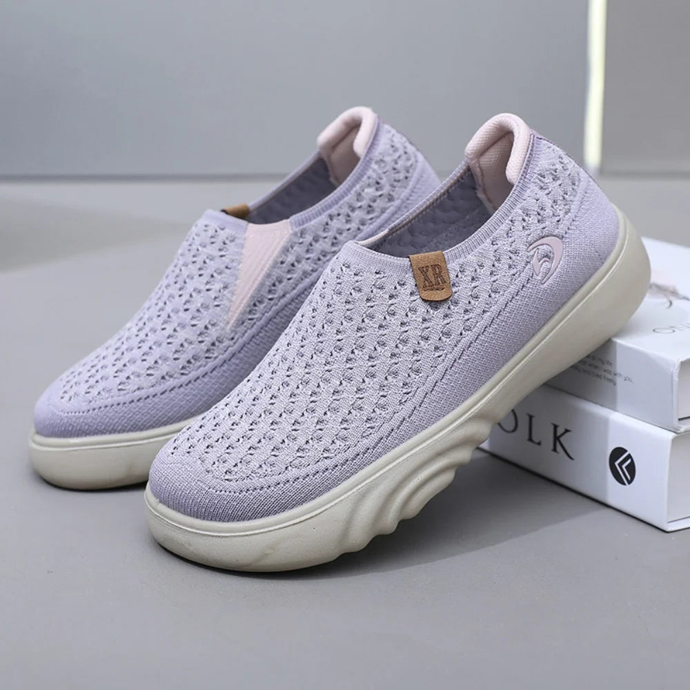 Maxy New Shoes for Woman Vulcanize Shoes Autumn Round Toe Flats Mesh Breathable Ladies Fisherman Shoes Platform Casual Sneakers